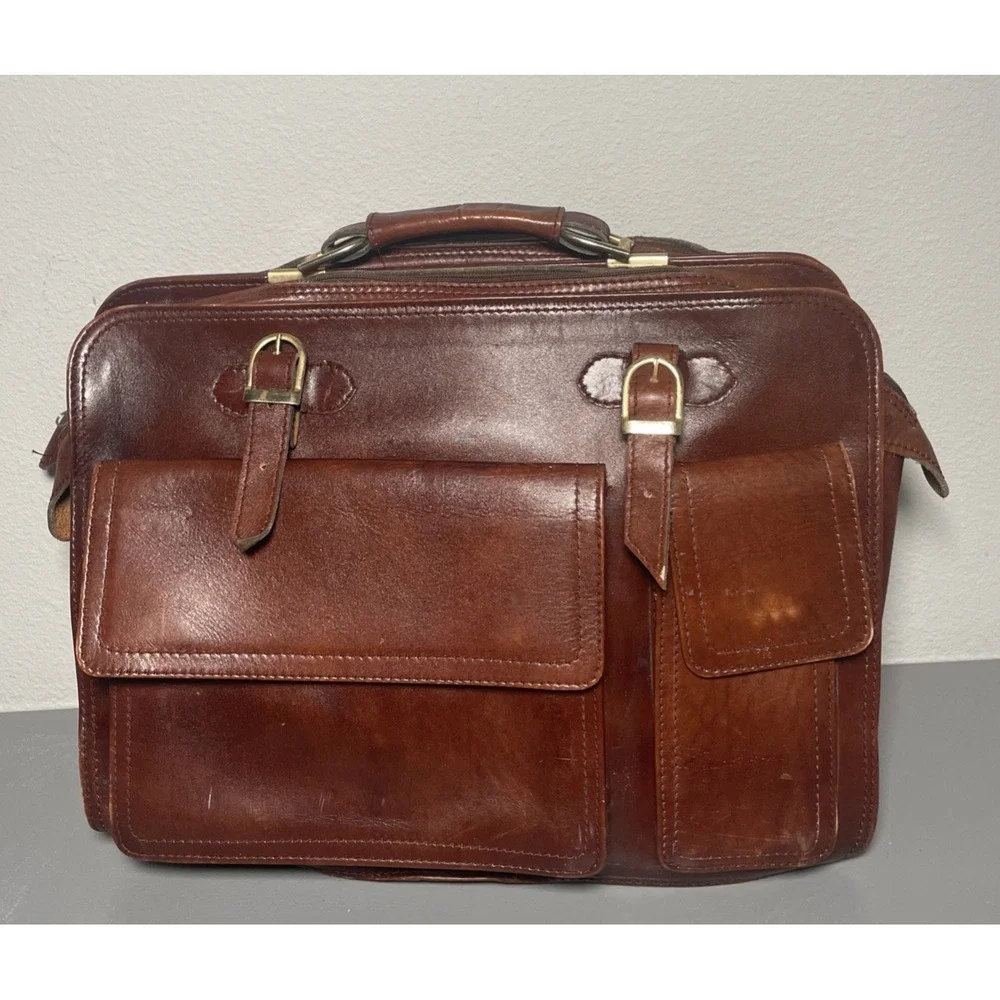 Men's Leather Briefcase Messenger Satchel Bag‎
